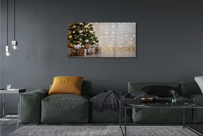 Quadro di vetro Alberi di natale, decorazioni e regali