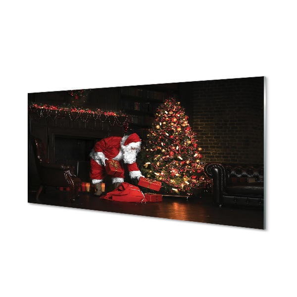 Quadro in vetro Alberi di natale regali decorazioni babbo natale