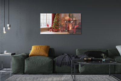 Quadro vetro Alberi di natale regali decorazioni caminetto