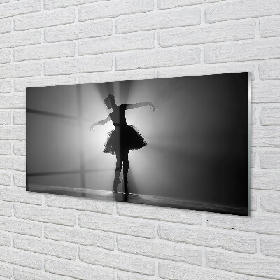 Quadro di vetro Ballerina sfondo grigio