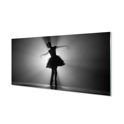 Quadro di vetro Ballerina sfondo grigio