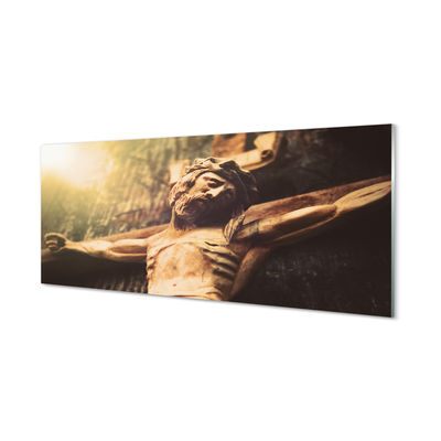 Quadro vetro Gesù di legno