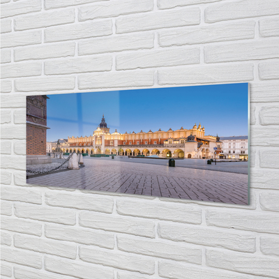 Quadro vetro Sala delle stoffe al tramonto di cracovia