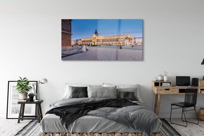 Quadro vetro Sala delle stoffe al tramonto di cracovia