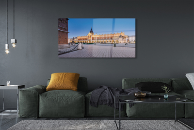 Quadro vetro Sala delle stoffe al tramonto di cracovia