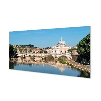 Quadro vetro Ponti sul fiume roma