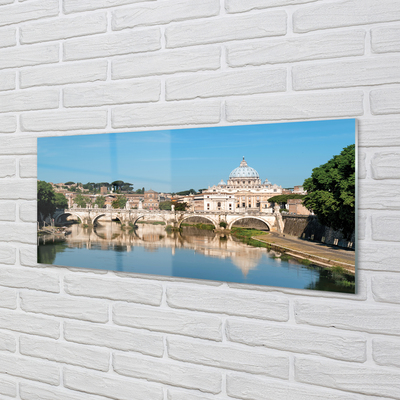 Quadro vetro Ponti sul fiume roma