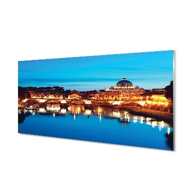 Quadro in vetro Ponti del fiume roma al tramonto