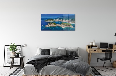 Quadro di vetro Grecia panorama città mare