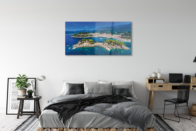 Quadro di vetro Grecia panorama città mare