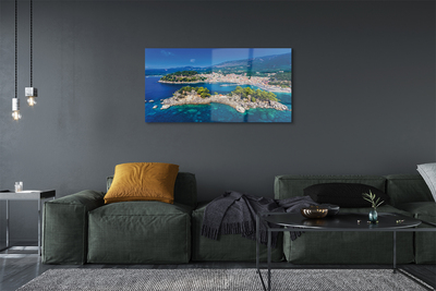 Quadro di vetro Grecia panorama città mare