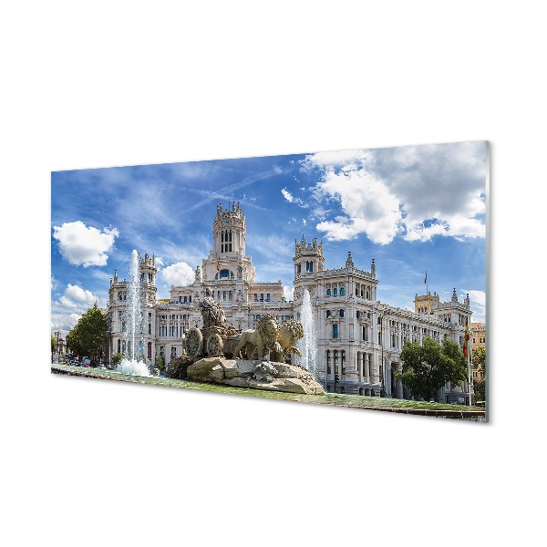 Quadro in vetro Spagna palazzo delle fontane madrid