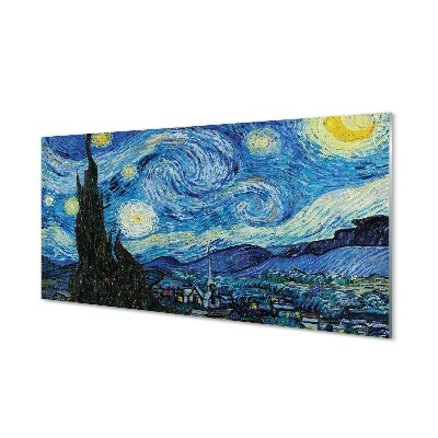 Quadro in vetro Notte stellata - vincent van gogh