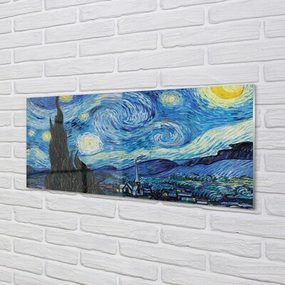 Quadro in vetro Notte stellata - vincent van gogh