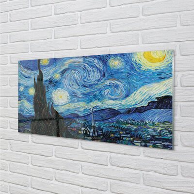 Quadro in vetro Notte stellata - vincent van gogh