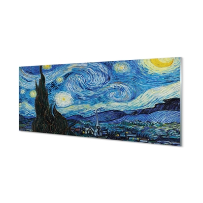 Quadro in vetro Notte stellata - vincent van gogh