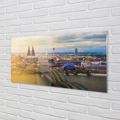 Quadro vetro Germania ponti panoramici sul fiume