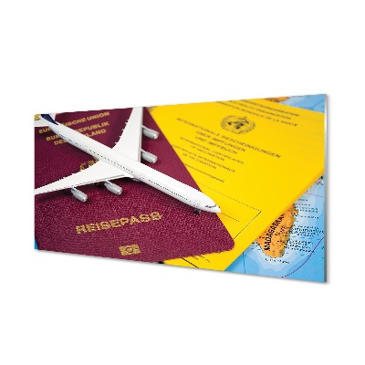 Quadro su vetro Mappa del passaporto aereo
