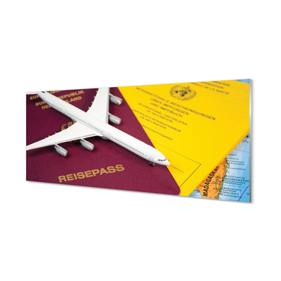 Quadro su vetro Mappa del passaporto aereo