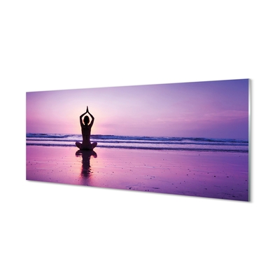 Quadro vetro Yoga marino al femminile