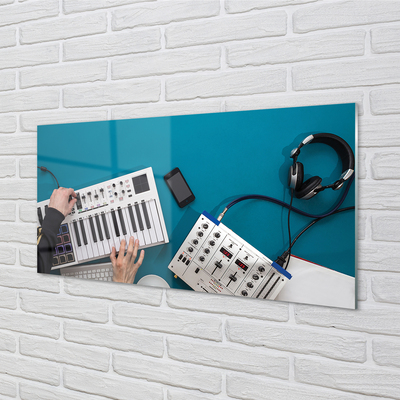 Quadro vetro Cuffie per console dj