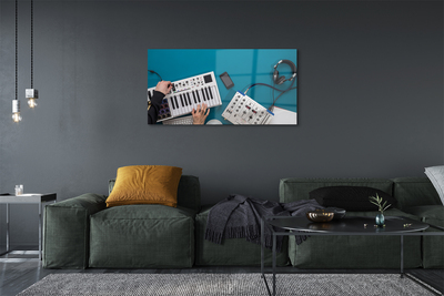 Quadro vetro Cuffie per console dj