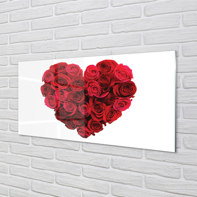 Quadro su vetro Un cuore di rose