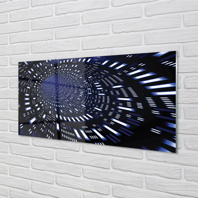 Quadro su vetro Tunnel 3d blu