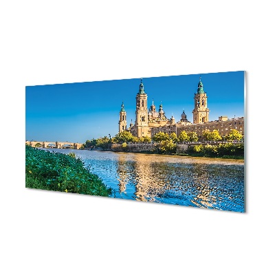 Quadro di vetro Spagna cattedrale fiume