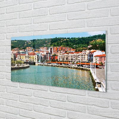 Quadro vetro Spagna città montagne fiume