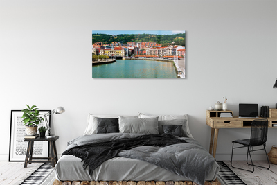 Quadro vetro Spagna città montagne fiume