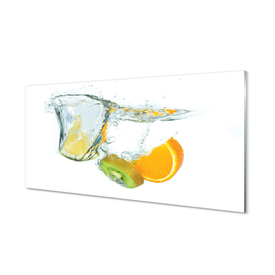 Quadro vetro Acqua kiwi arancia