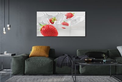 Quadro vetro Latte alla fragola