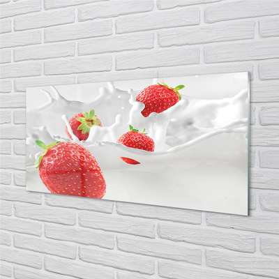 Quadro vetro Latte alla fragola