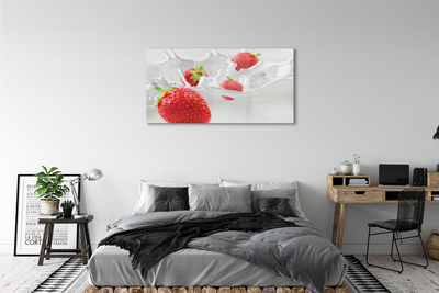 Quadro vetro Latte alla fragola