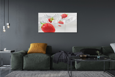 Quadro vetro Latte alla fragola