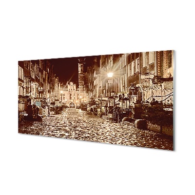 Quadro di vetro Danzica notte centro storico