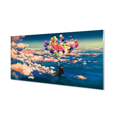 Quadro di vetro Cielo nuvole palloncini