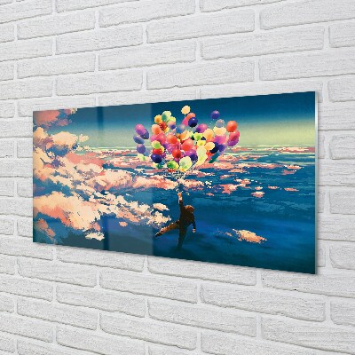 Quadro di vetro Cielo nuvole palloncini