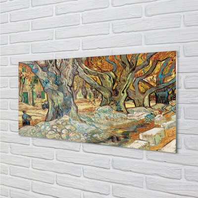 Quadro di vetro Riparare la strada - vincent van gogh