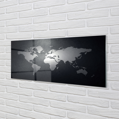 Quadro vetro Mappa bianca con sfondo nero