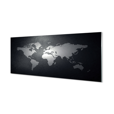 Quadro vetro Mappa bianca con sfondo nero