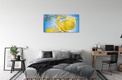 Quadro su vetro Limoni in acqua