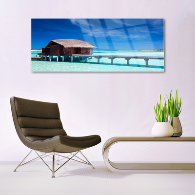 Quadro in vetro Casa sulla spiaggia Architettura