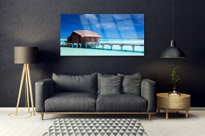 Quadro in vetro Casa sulla spiaggia Architettura