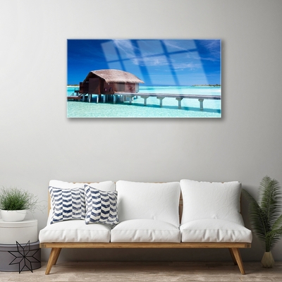 Quadro in vetro Casa sulla spiaggia Architettura