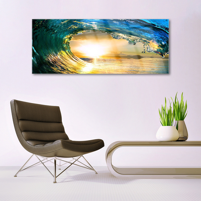 Quadro di vetro Onda Mare Ovest Natura