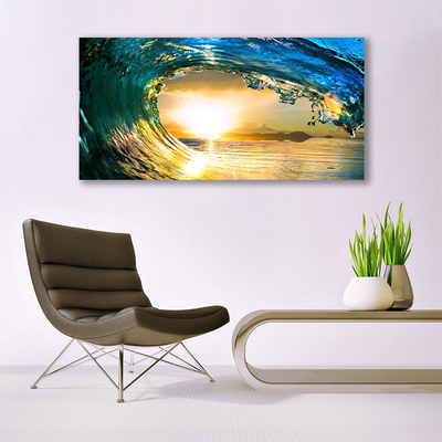 Quadro di vetro Onda Mare Ovest Natura