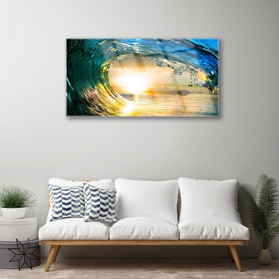 Quadro di vetro Onda Mare Ovest Natura