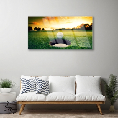 Quadro in vetro Pallina da golf Nature Grass